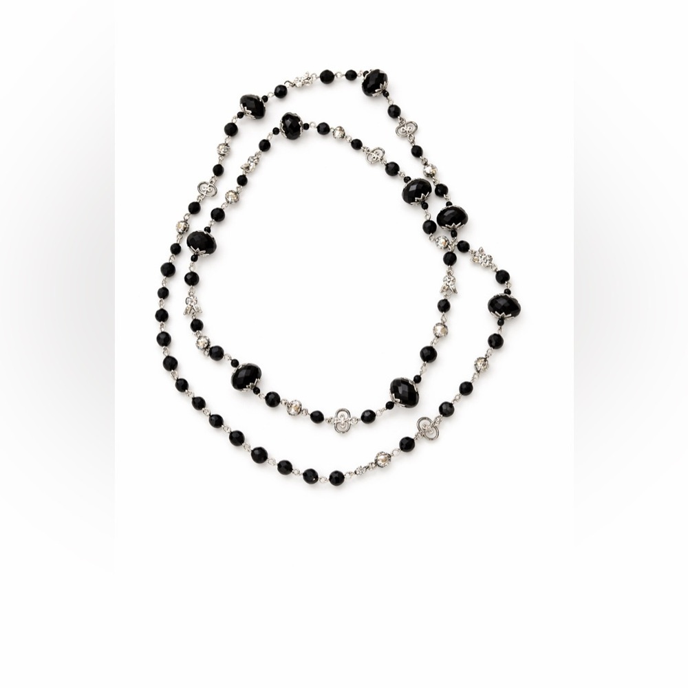 Elegant Black and Silver Beaded Necklace